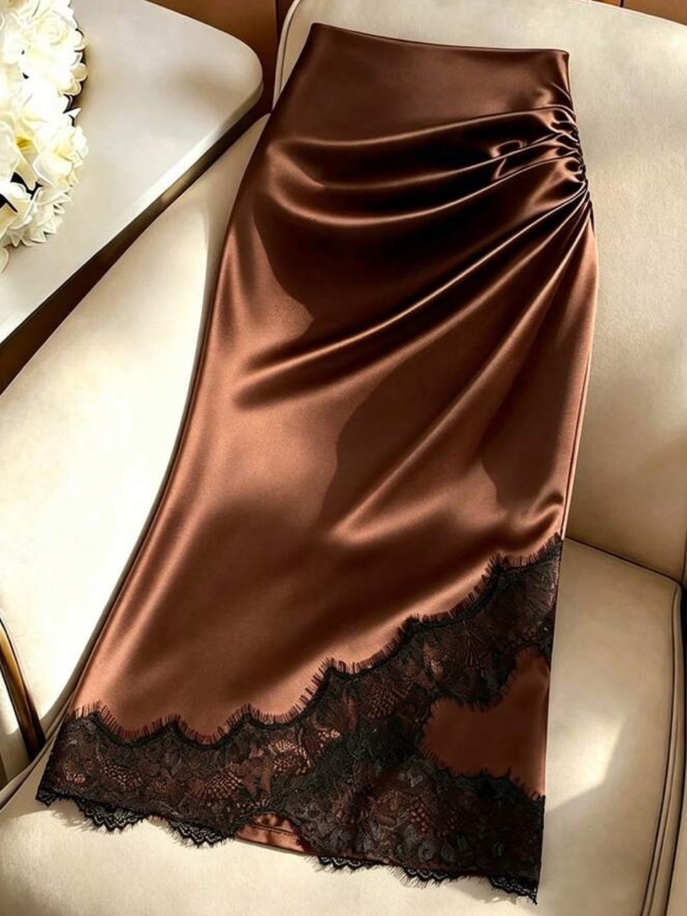 Women's Lace Patchwork Pleated Casual Sexy Versatile Date Night Dinner